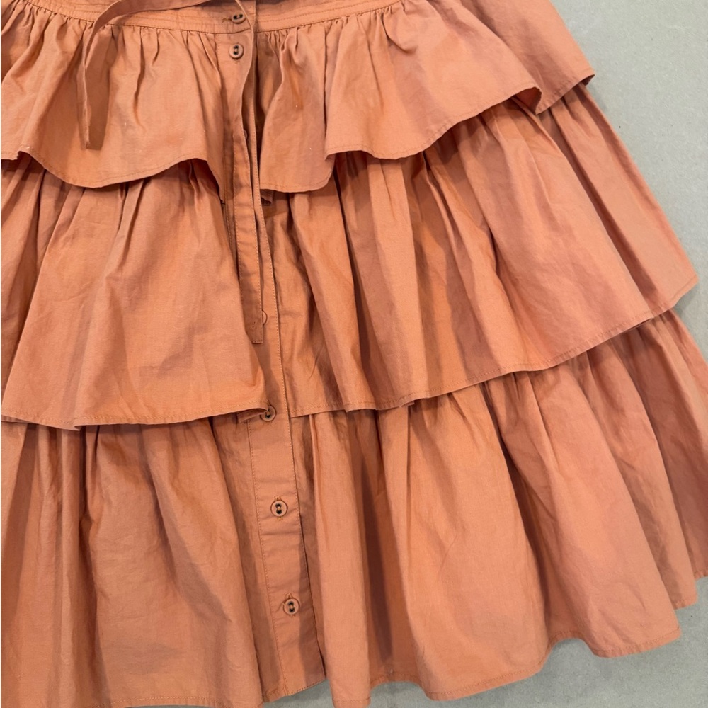 Ulla Johnson Terracotta Ruffled Mini Dress - Picture 5 of 9